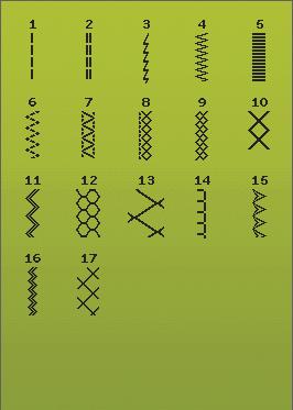 T 8-Wege-Stiche Zum Nähen von Geradstichen und verstärkten Geradstichen in acht verschiedene