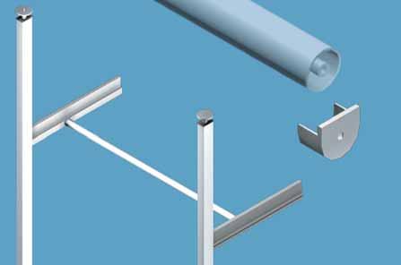 supporto tubo appendiabiti sul traverso reggimensola Couple of supports for clothes pipe on the shelf support horizontal profile