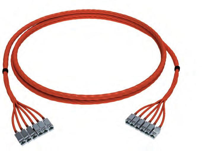 Die maximale Länge des gebündelten Kabels beträgt bis zu 90 m in AWG 23 und bis zu 60 m in AWG 26.