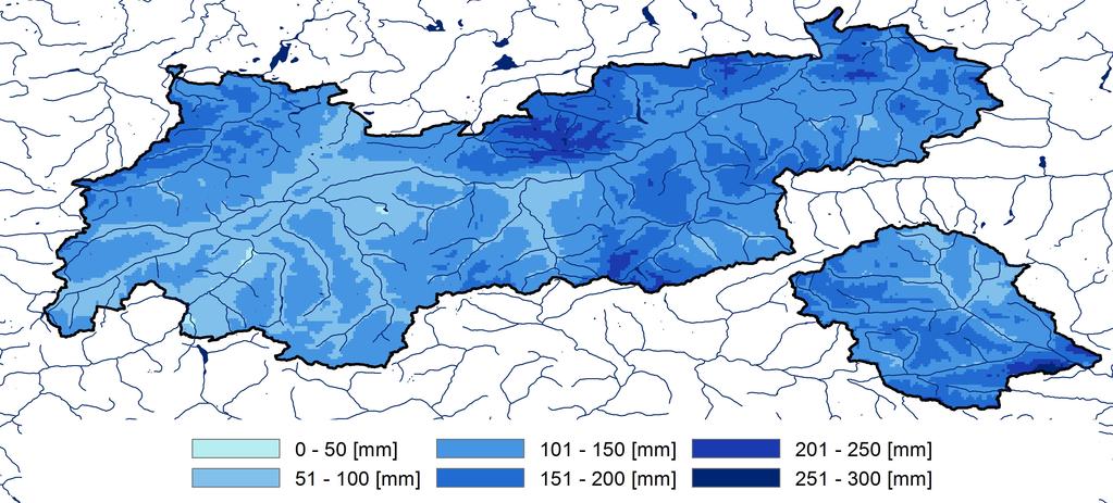 Hydrologische Übersicht November Niederschlag Der Berichtsmonat war tirolweit zu feucht, im Nordalpenraum mäßig, südlich des Alpenhauptkammes erheblich.