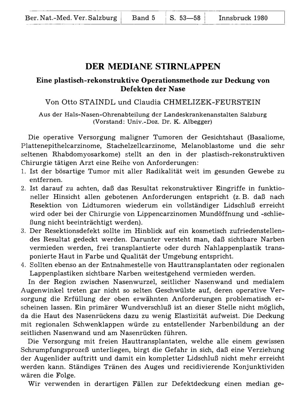 Naturwissenschaftlich-Medizinischen Vereinigung in Salzburg; download unter www.biologiezentrum.at Ber. Nat.-Med. Ver. Salzburg Band 5 S.