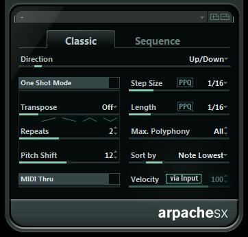 MIDI-Effekte Arpache S Für die Akkordbrechung wird dann ein Bereich von einer Oktave verwendet. 7. Spielen Sie einen Akkord auf Ihrem MIDI-Instrument.