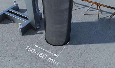 Installation in Beton HaloX 1 2 3 4 1 In die Plattendecke wird eine Kernbohrung mit Ø 150-160 mm geschnitten.
