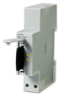 Kommunikationsmodule Modul SD-Card Datalogger Das SD-Card Modul in 1TE DIN Modul (17,5mm breit) sammelt alle gewünschten Messgrössen via seitlicher IR Übertragung von dem angeschlossenen Messgerät.