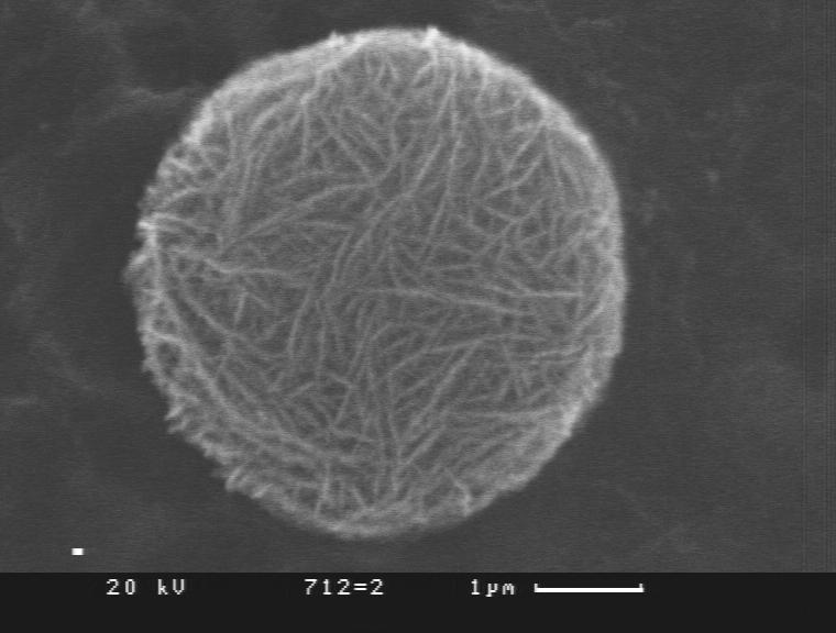 Individual Carbon-Nano-Flake Spherules Flake-Spherules feature a