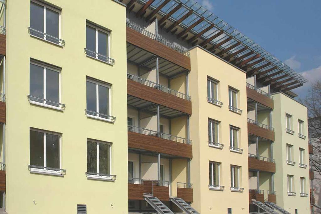 EnEV 3 obytné domy 78 bytových jednotiek r. 1959 Kollwitzstraße 1-17, Norimberg Arch.