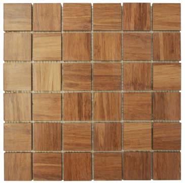 Bambus - Mosaikfliesen Bamboo - mosaic tiles KUL SC 03 Bambus Mosaikmatte classic mit Fugen, Farbe Caramel, lackierte Typ 6 x 6, Maße: 305 x 305 x 8 mm KUL SC 03 Bamboo mosaic