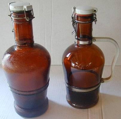 15261 Bierflasche gross Originale, vollständig aus braunem Glas, in