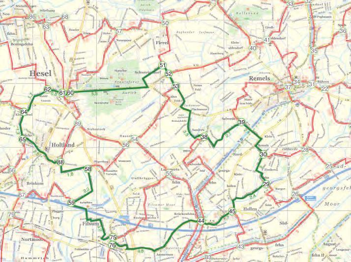 Heseler Erlebnis-Tour 40 km Abwechslungsreich geht es zuerst durch den Heseler Wald, durch kleine Dörfer, entlang des