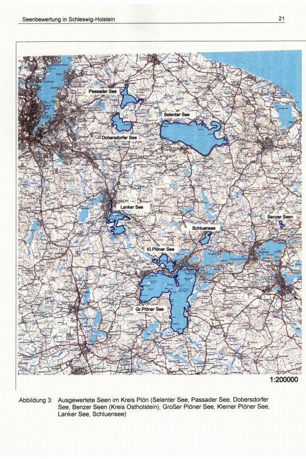 Seenbewertung in Schleswig-Holstein 21 1:200000 Abbildung 3: Ausgewertete Seen im Kreis Plön (Selenter See, Passader