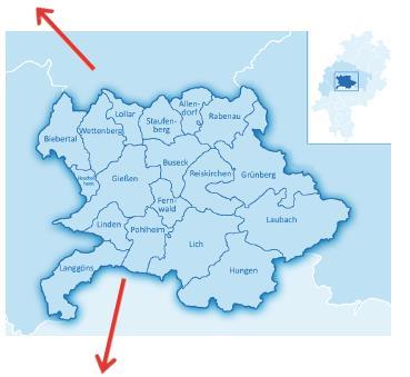 Der in Zahlen Rhein-Ruhr- Metropole 855 km² Fläche 260.000 Einwohner Stadt Gießen (83.000 Einwohner) 11.