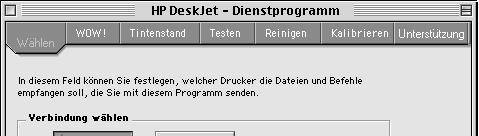 2 Verwenden der Druckersoftware Das Dialogfenster HP DeskJet Dienstprogramm Die HP DeskJet-Dienstprogramme befinden sich im Ordner Dienstprogramme im Hauptverzeichnis der Festplatte.