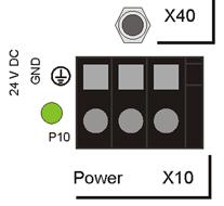 Produktbeschreibung 2.2 Anschlüsse 2.2.1 Stromversorgung (X10) X10 Die Stromversorgung des DVI-Splitters erfolgt durch eine 24 V DC Stromversorgung (X10).
