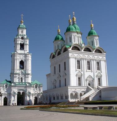 Mariä-Entschlafens-Kathedrale in Astrachan Die Wolga bei Samara Monumentalstatue Mutter Heimat in Wolgograd Ihrem Flusskreuzfahrtschiff und es heißt: Leinen los!