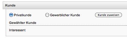 1 Kunde definieren 3 KUNDE: 1 Sollten Sie direkt aus dem VAP kommen, werden Ihre bereits eingegebenen Kundendaten automatisch