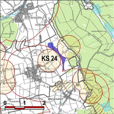 Kennung: KS 24 am Kaiserteich Grebenstein, Immenhausen Udenhausen, Mariendorf Flächengröße Suchraum: 44 ha Vorranggebiet: 24 ha 5.75 m/s bis unter 6.