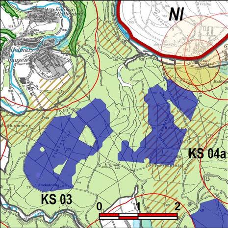 Kennung: KS 03 Steinkopf Gutsbezirk Reinhardswald Flächengröße Suchraum: 475 ha Vorranggebiet: 301 ha 5.75 m/s bis unter 6.