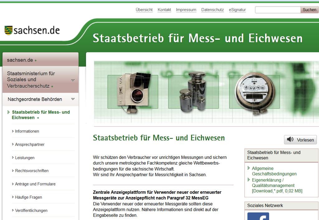 Homepage des SME http://www.eichamt.sachsen.