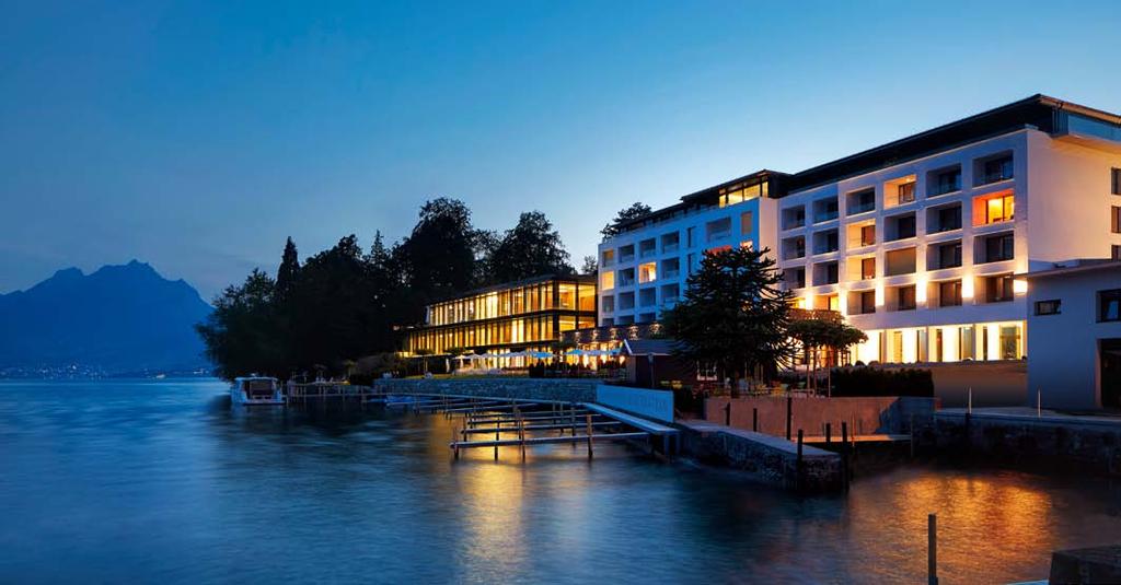 Tagen mit Seeblick Das Campus-Hotel Hertenstein, ausgestattet mit hochwertigen Brunner Möbeln, bietet Tagungsgästen einen traumhaften Blick auf den Vierwaldstättersee.