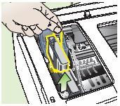 4., Manuelles Reinigen der Druckkopfkontakte Wenn nach dem Einbau der Druckköpfe eine oder mehrere Druckkopf-LEDs am Bedienfeld zu blinken beginnen und der Drucker nicht druckt, müssen Sie