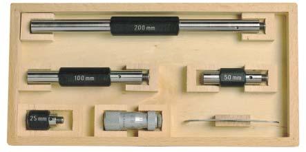 Präzisions-lnnenmikrometer mit aufschraubbaren Verlängerungen und Endstück Genauigkeit nach DIN 83 Spindelgewinde gehärtet und geschliffen Spindel 25 mm verschraubbar Meßenden kugelförmig geläppt