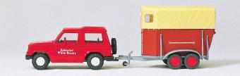 2 Miniaturfiguren, Fahrzeug. Fertigl Social services.