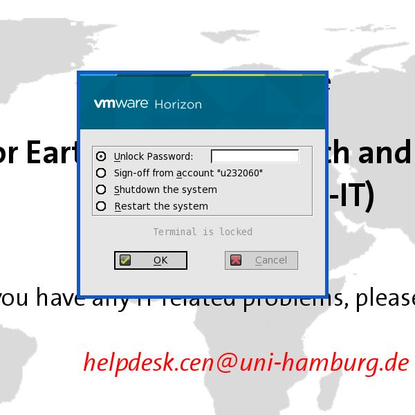 Aufheben der Bildschirmsperre Ein gesperrter Client kann: durch Eingeben des Passwort entsperrt werden (Unlock), durch einen anderen Nutzer