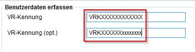Weiter. Bitte Bitte hinterlegen hinterlegen Sie Sie Ihre Ihre bisherige bisherige VR-Kennung VR-Kennung in in beiden beiden Felder Felder im im folgenden folgenden Assistenten. Assistenten. 2.