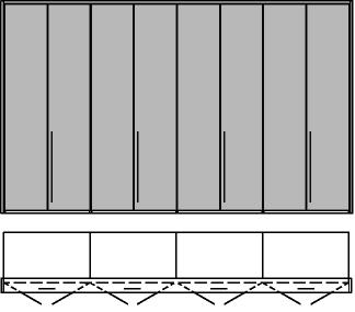 Drehtüren-Kleiderschränke PG = Lack weiß / Absetzung Lack weiß PG = Lack weiß / Absetzung Nussbaum PG = Lack weiß / Absetzung Schwarz Hochglanz Türen mit Griff, inkl.