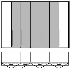 Tür in Absetzung 0 0 7,- 89,- 90,-,- 0 9,- 00,- 088,- 79,- für -türigen Kleiderschrank, H + 