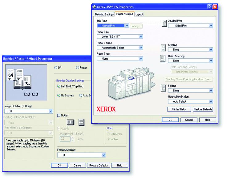 Xerox 4595 Einfach produktiv Zeitsparende Funktionen und einfache, benutzerfreundliche Bedienelemente machen den Xerox 4595 Kopierer/Drucker zur idealen Dokumentenlösung für die termingetriebene,