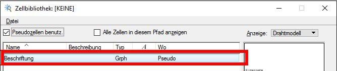 Sie sehen in der Zellbibliotheks-Dialogbox jetzt die von Ihnen erstellt Zelle. Doch warum nur diese und nicht die anderen Modelle? Nur diese Zelle hat die Eigenschaft Kann als Zelle platziert werden.