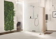 Aufputz-Duschlösung vereint die Showerpipe alle Vorteile in einem System: ShowerTablet Select 700, Rainmaker Select Kopfbrause und eine