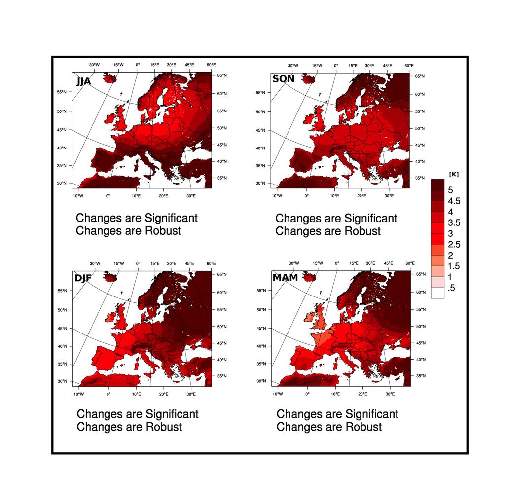 Regionale Projektionen der saisonalen Temperaturänderung Jacob et al.