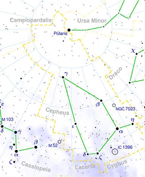 Der Stern d Cephei veränderlicher Stern im Sternbild Cepheus, dessen Veränderlichkeit