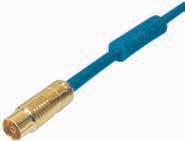 screening: Al-braid 8 x 0, gold plated blister packing mit Absorberferrite / with absorbing ferrite FK DHBG blau / blue FK DHBG,5 m HIGH END CABLE Koaxstecker 9,5 mm auf Koaxkupplung 9,5 mm IEC plug