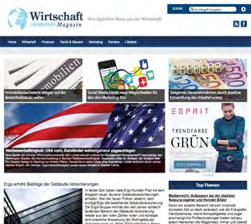 Portfolio - Wirtschaft wirtschaft-magazin.de 17% 25-34 35-44 45-54 ab 55 83% 0 5 10 15 20 25 30 35 40 45 50 55 % Auf wirtschaft-magazin.