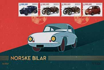 NEUE BRIEFMARKEN NORWEGISCHE AUTOS NK 1969 Think war das erste in Norwegen produzierte Auto, das einen gewissen Erfolg hatte, im Hinblick darauf, dass das Konzept und die Produktion an Ford verkauft