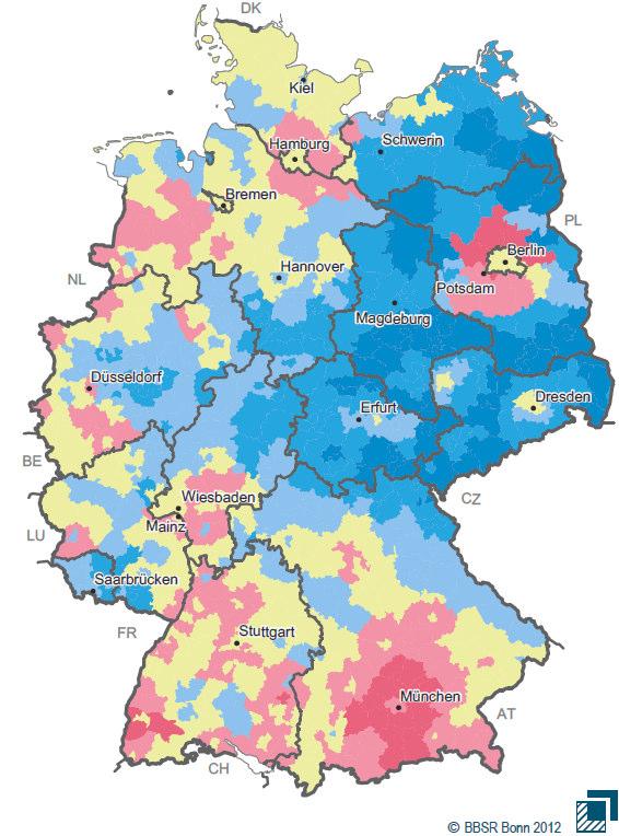 Bevölkerungsprognose Einige Wachstumsbereiche um die