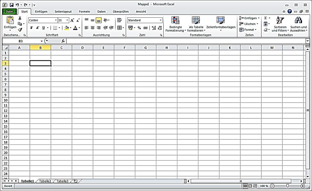 Grundlagen Eine Excel-Datei wird als Mappe oder auch Arbeitsmappe bezeichnet. Sie enthält eine oder mehrere Tabellenblätter.