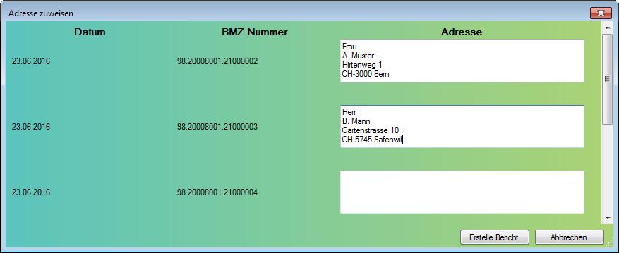 Barcodes für Briefsendungen mit Zustellanweisung (BMZ) 17 Versandliste erzeugen Navigator starten und mit PostBase Mini verbinden.