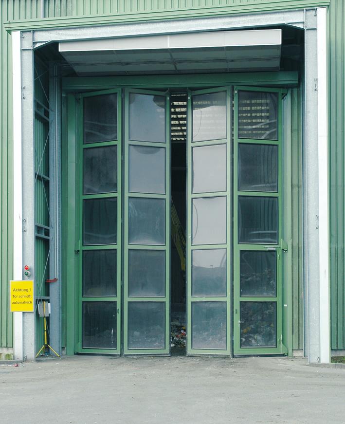 Stahlfaltflügel-S für für Entsorgungsbetriebe Entsorgungsbetriebe und und Kläranlagen Kläranlagen EKO-City Bochum: Stahlfalttore