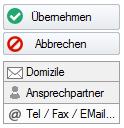 Adressverwaltung - Einfügen Telefon / Fax / EMail Klicken Sie auf die Schaltfläche Tel / Fax / EMail..., wählen Sie «.