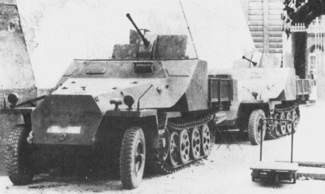 SdKfz 251 (medium armored halftrack) SdKfz 251/1 (medium armored halftrack with communications gear) SdKfz 251/2 (medium armored halftrack mortar carrier) SdKfz 251/3 (medium armored halftrack with