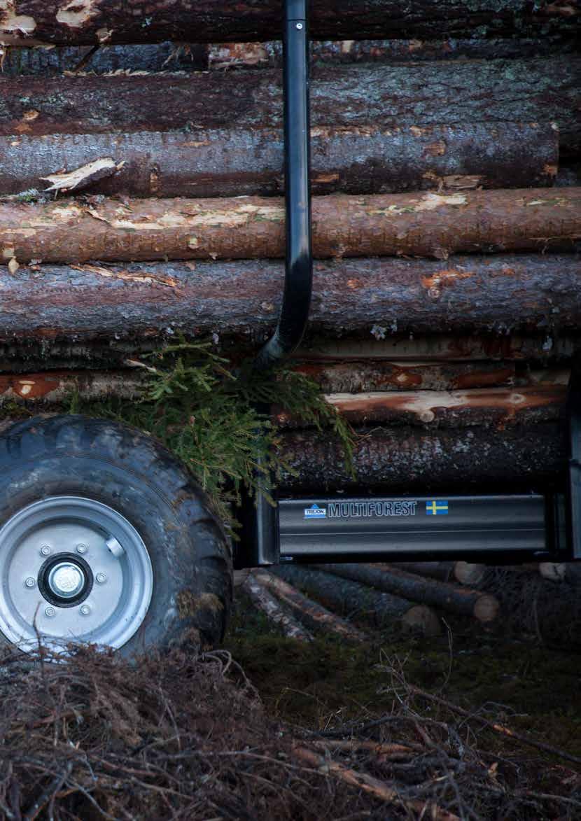 Eine sichere Investition Trejon Multiforest Rückewagen und Krane verwandeln Ihren Traktor in eine kraftvolle Forstkombination und machen die Arbeit im Wald zu einer Freude schnell und effektiv für