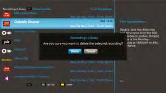 MANAGING RECORDINGS Use the LIB button to open the