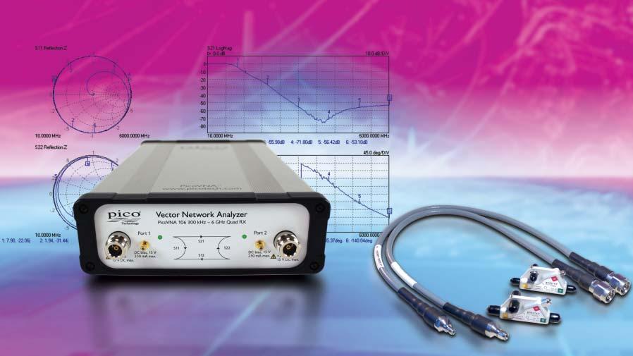 Netzwerk-Analysator 6 GHz vektorieller Netzwerk-Analysator für USB. PicoVNA-106 Neu! Vorteile 6 GHz vektorieller Netzwerkanalysator, bis 118 db Dynamik- Bereich.