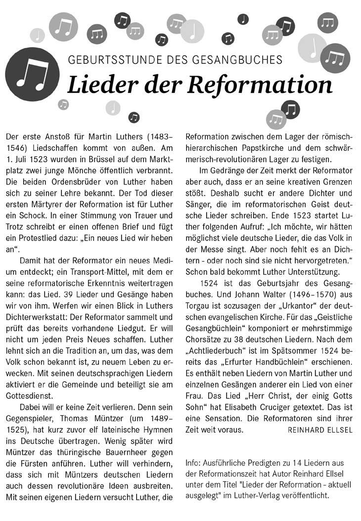 22 FÜR ALLE in Meinhard in Meinhard FÜR ALLE 23 Der Projektchor zu unserer Veranstaltung Luther und die