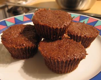 7. Muffins+Waffeln: 7.4. 5-Minuten Schokomuffins 20 g Butter 1 El Kakaopulver 40 g gem. Mandeln 1 Ei 1 ml Süßstoff 5 El Milch (oder Wasser) 1 Pr. Zimt 3 Tr.