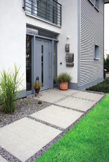 Terrassen- und & Gehwegplatten Architektenplatte wassergestrahlt, 90 x 90 cm, grau-granit